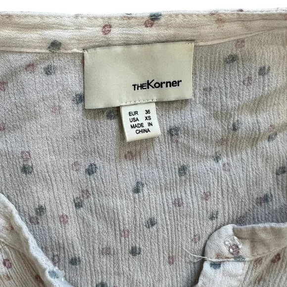 The Korner Beige Polka Dot Viscose Blouse XS - Picture 3 of 4